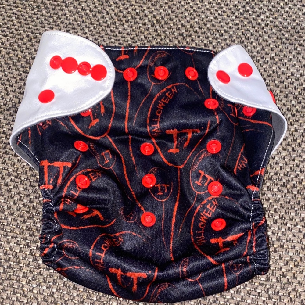 Halloween Themed Kids Cloth Diaper - Black and Red